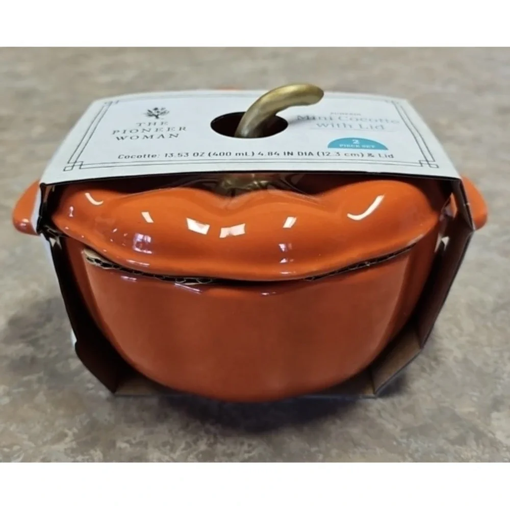 The Pioneer woman Mini Cocotte with Lid 13.53oz (400 mL) Orange